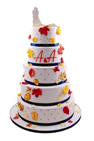 Gâteau mariage feuilles d'automne