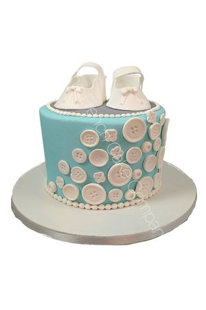 Gâteau naissance bébé bleu