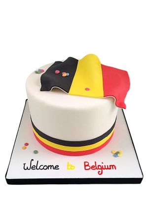 Gâteau de fête drapeau belge