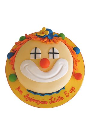 Gâteau anniversaire tête de clown