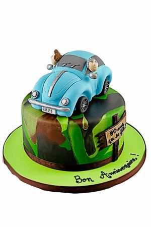 Gâteau anniversaire VW coccinelle