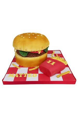 Gâteau hamburger et frites