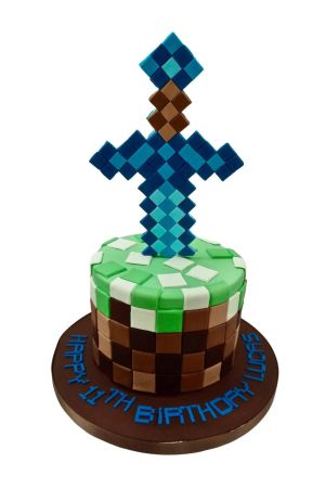 Gâteau jeu video Minecraft