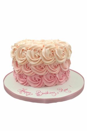 Gâteau rose crème dégradé