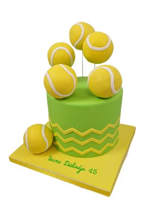 Gâteau d'anniversaire décoré Tennis