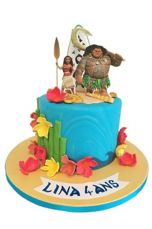 Gâteau décoré Vaiana et Maui