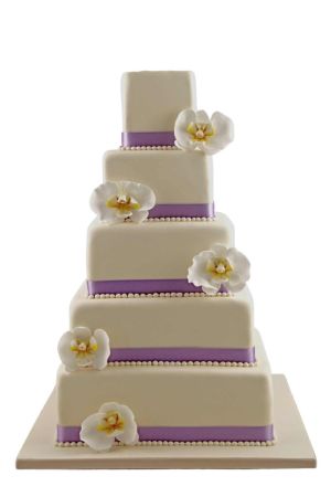 Gâteau mariage chic et orchidées