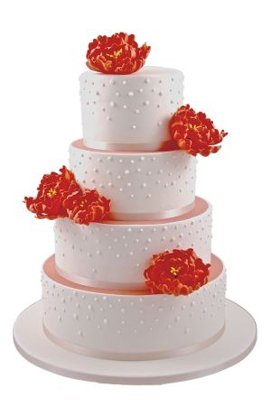 Gâteau de mariage pivoines