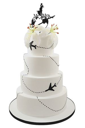 Gâteau mariage thème les voyages